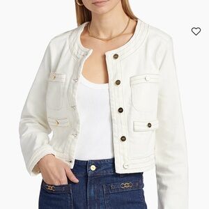 PAIGE Kiya  Cropped Jacket in ecru  with Gold Buttons XS $299 NWT